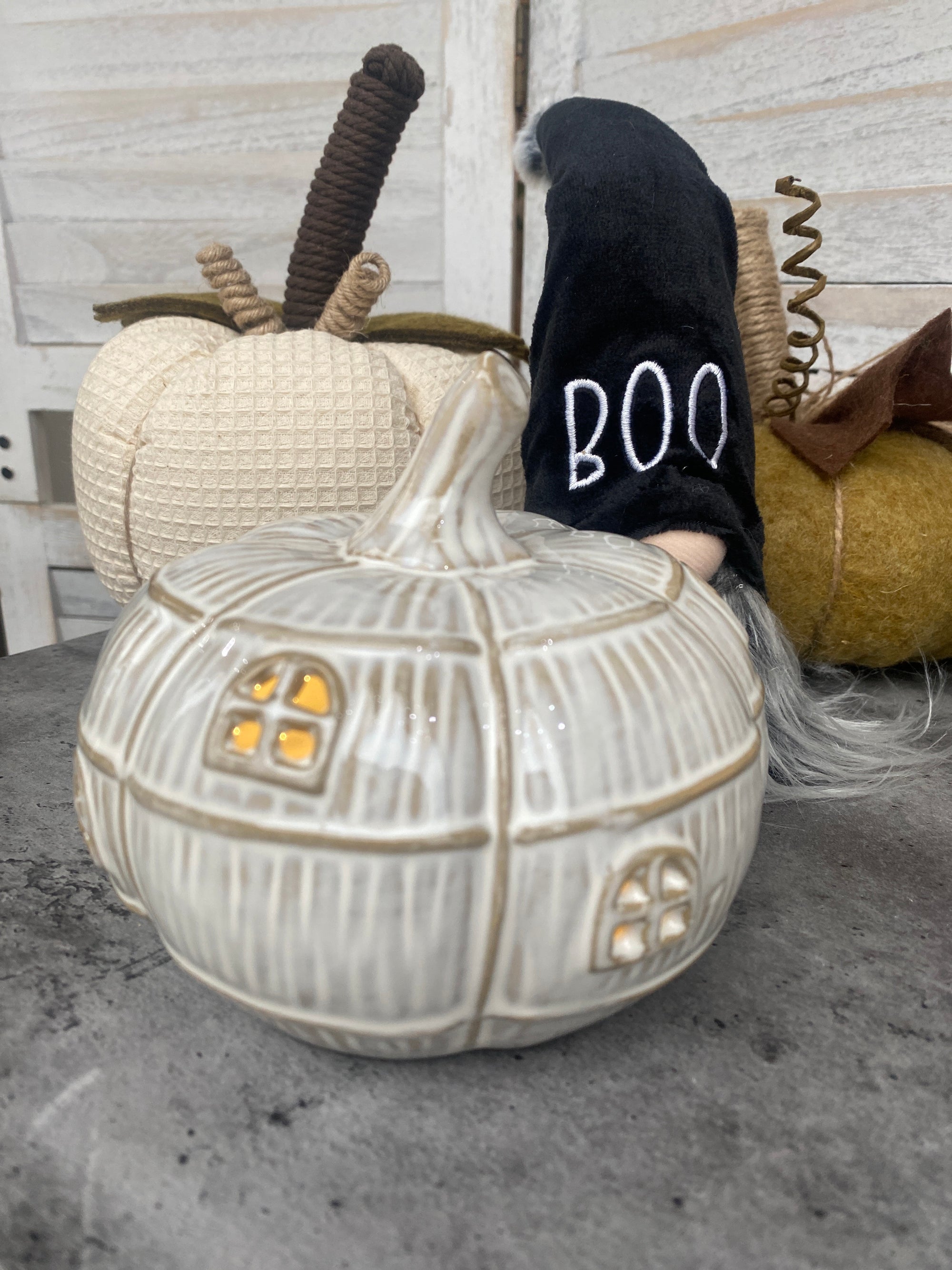 Ceramic LED Pumpkin House