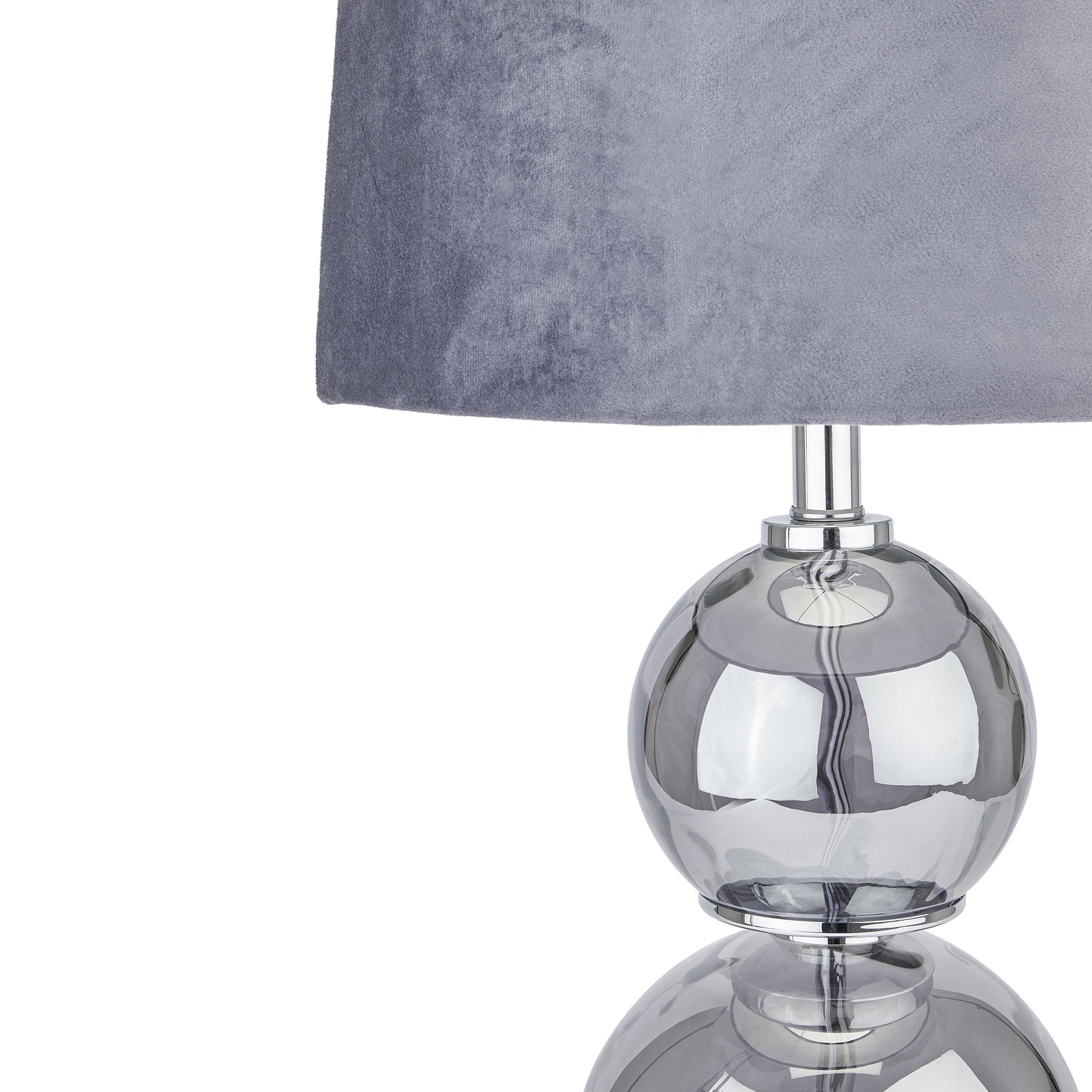 Shamrock Metallic Glass Lamp With Velvet Shade