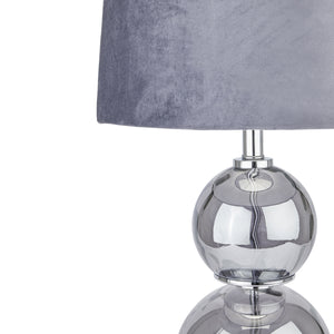 Shamrock Metallic Glass Lamp With Velvet Shade