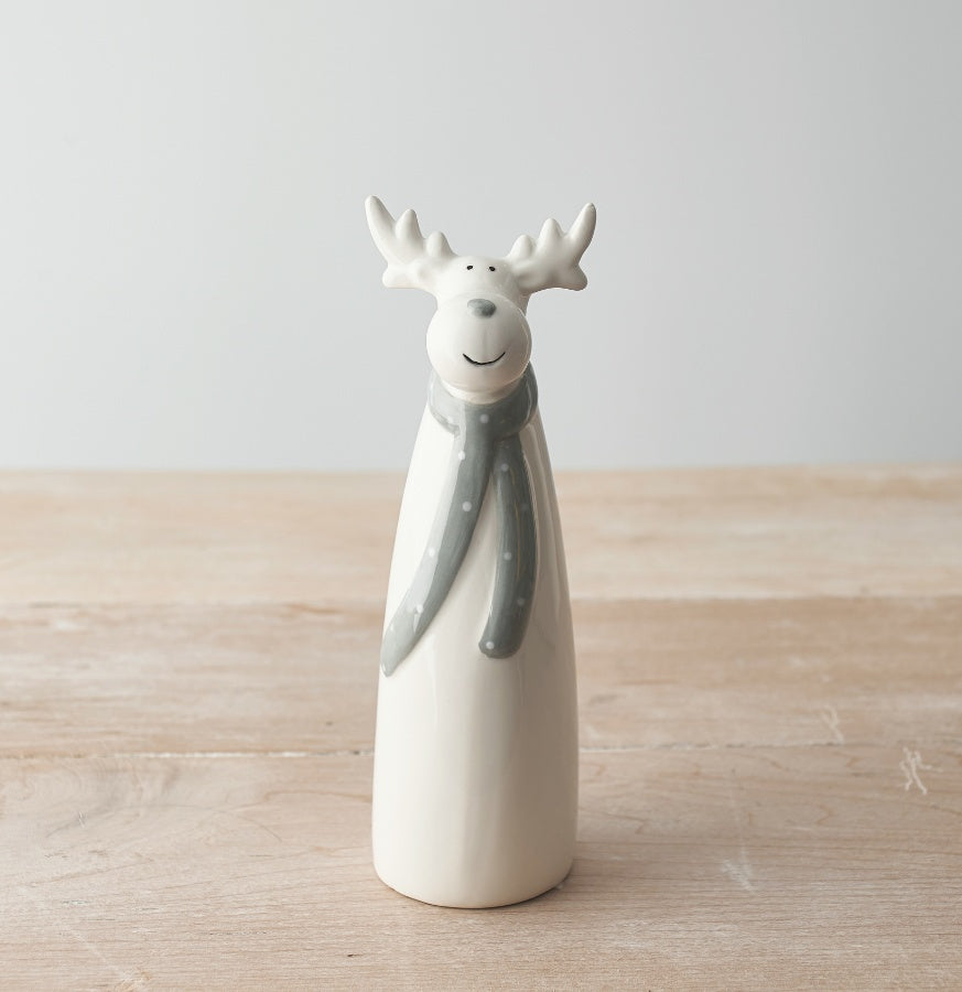 White Reindeer With Grey Scarf