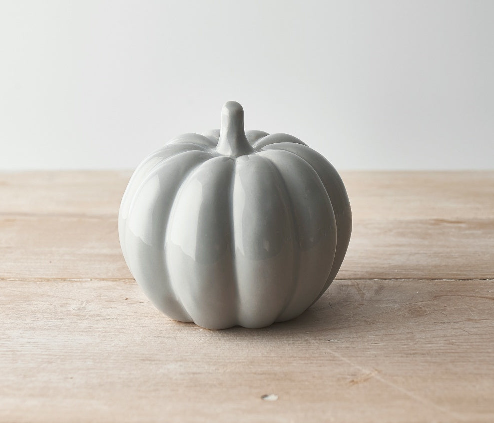 Small Grey Ceramic Pumpkin