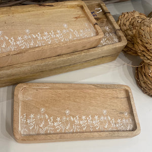 Small Wild Flower Etched Tray