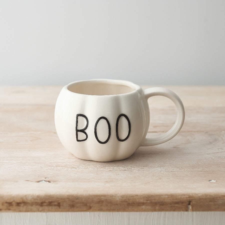 White BOO Mug