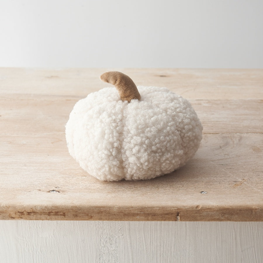 Large White Sherpa Pumpkin