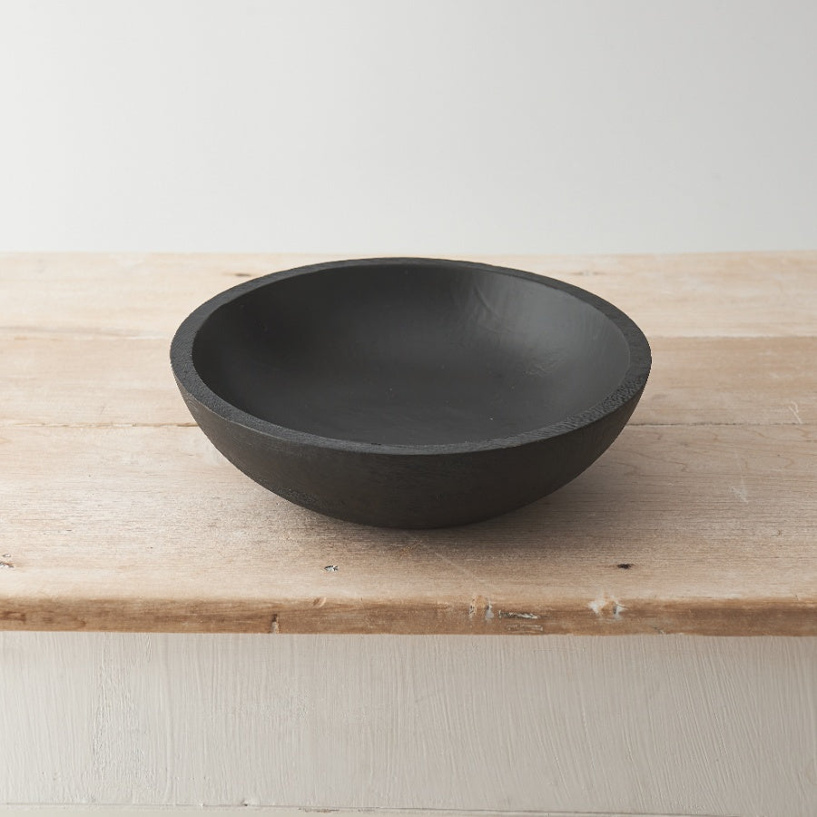 Large Black Wooden Bowl