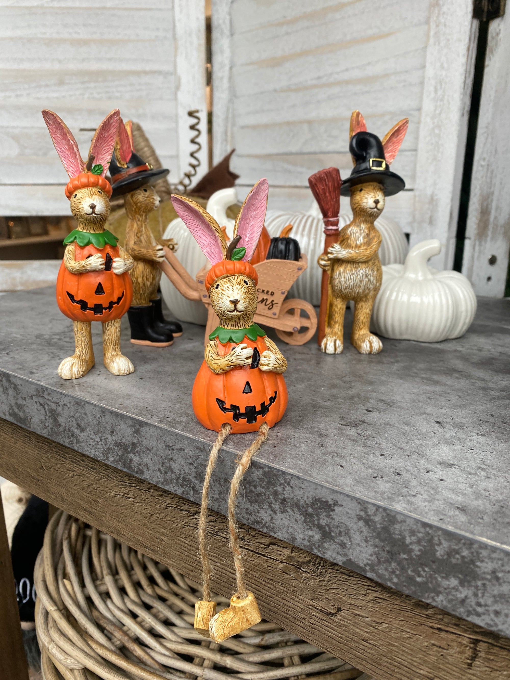 Jasper Rabbit Pumpkin Shelf Sitter