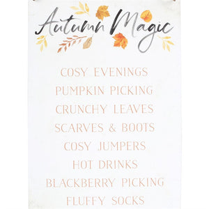 Autumn Magic Hanging Metal Sign