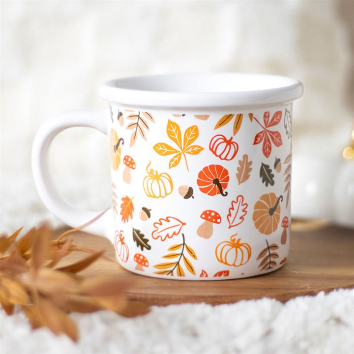 Autumn Leaves Pumpkin Mug