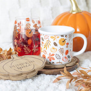 Autumn Leaves Stemless Glass