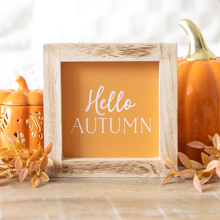 Orange Hello Autumn Sign