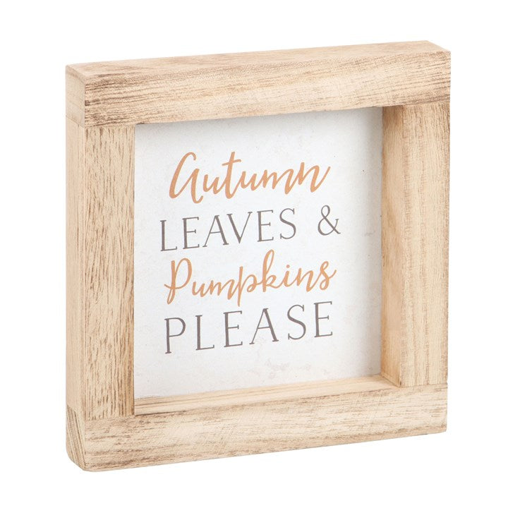 Autumn Leaves Wooden Framed Sign