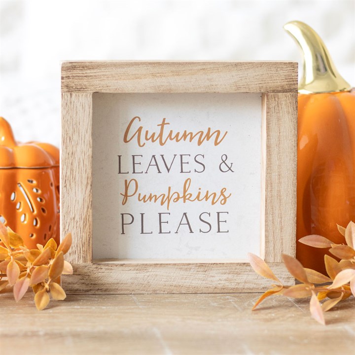 Autumn Leaves Wooden Framed Sign