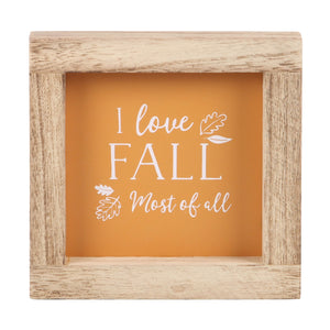 I Love Fall Wooden Sign