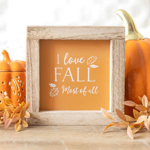 I Love Fall Wooden Sign