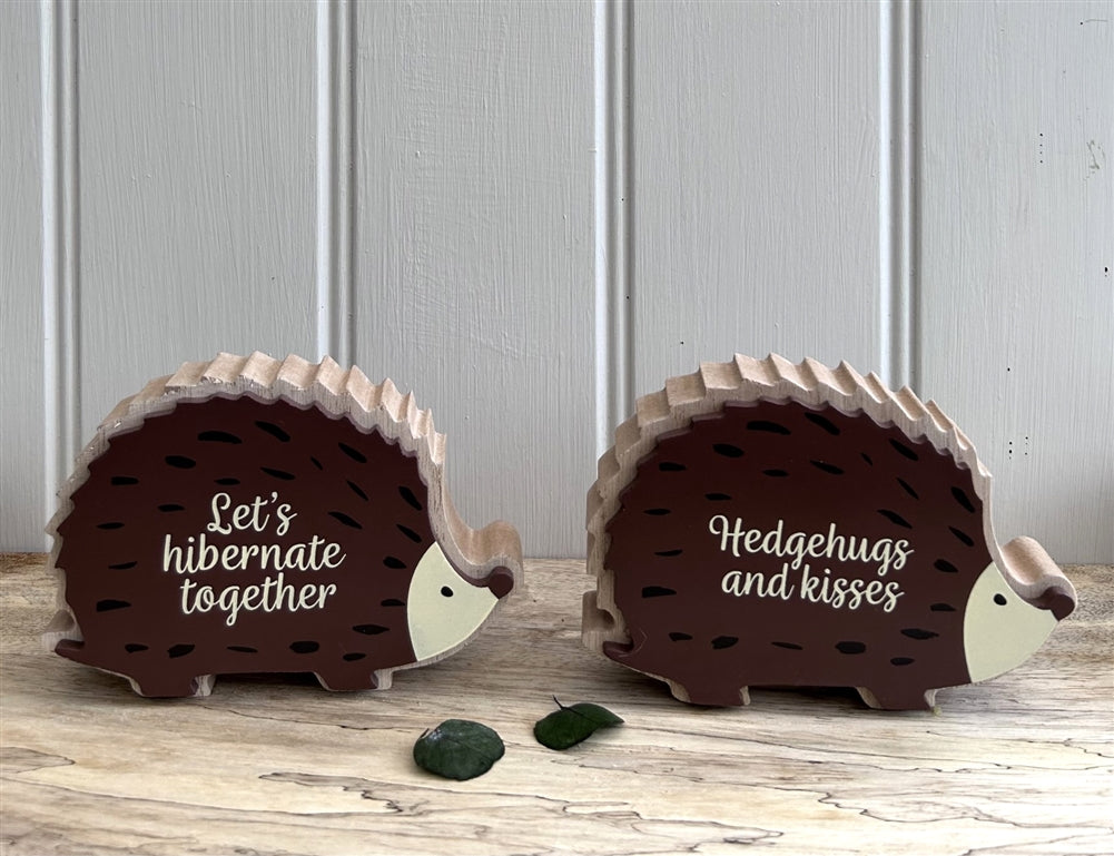 Lets Hibernate Together Wooden Hedgehog