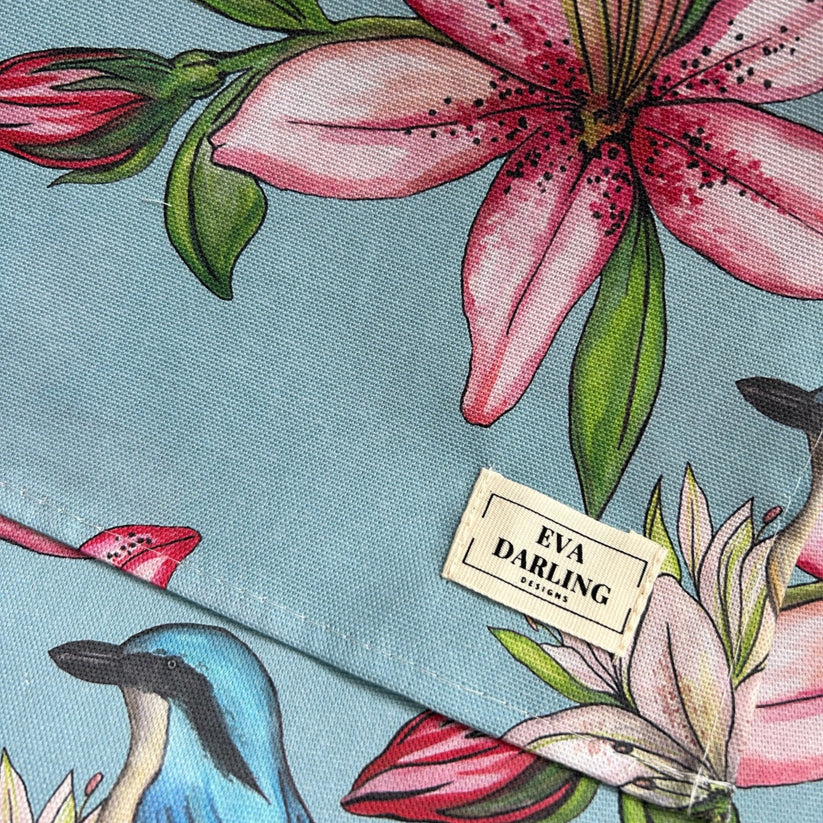 Lily Bird Blue Tea Towel