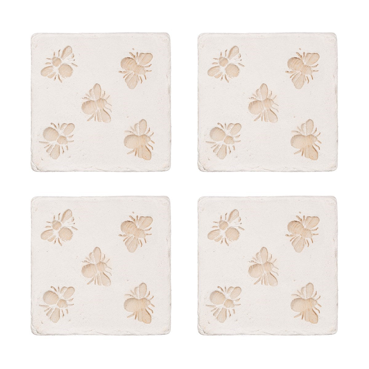 Bee Imprint Coasters - Set Of 4