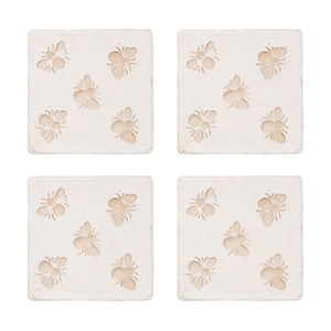 Bee Imprint Coasters - Set Of 4