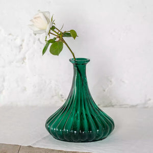 Scalloped Vase Forest Green