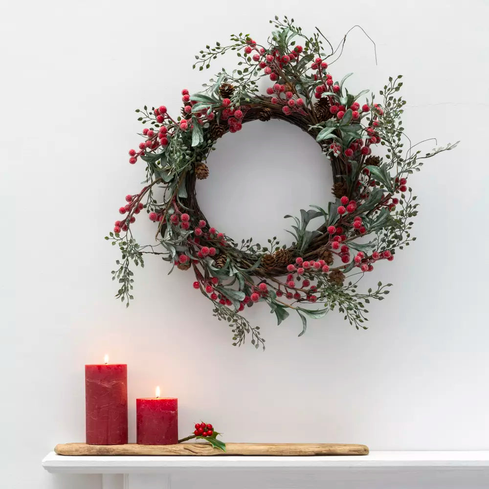 Iced Red Berry Wreath