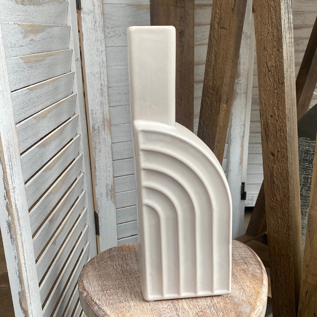 White Half Arch Vase