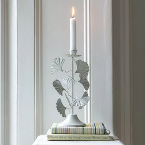 Ginkgo Candleholder Antique White