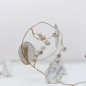 White Leaves & White Berry Garland