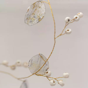 White Leaves & White Berry Garland