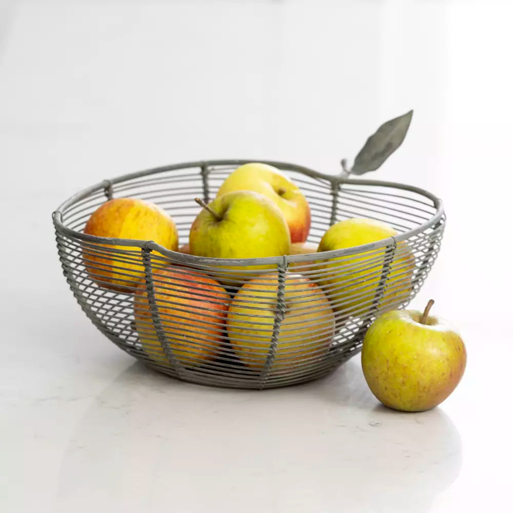 Wire Apple Basket Grey