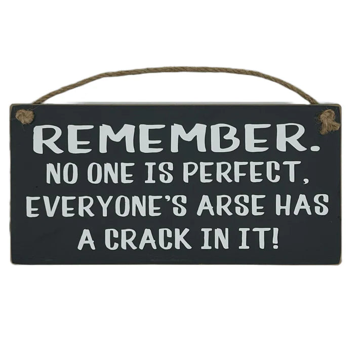 Remember Nobody Is Perfect Sign