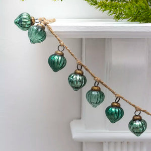 Green Bauble Garland on Jute Rope