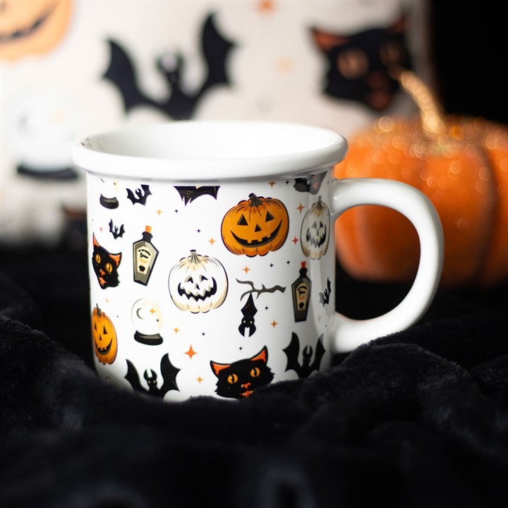 Spooky Cat And Pumpkin  Mug