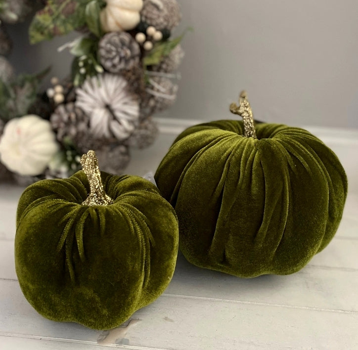 Small Green Fabric Pumpkin