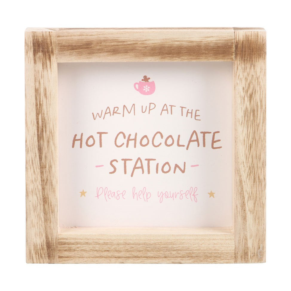 Hot Chocolate Station Framed Sign