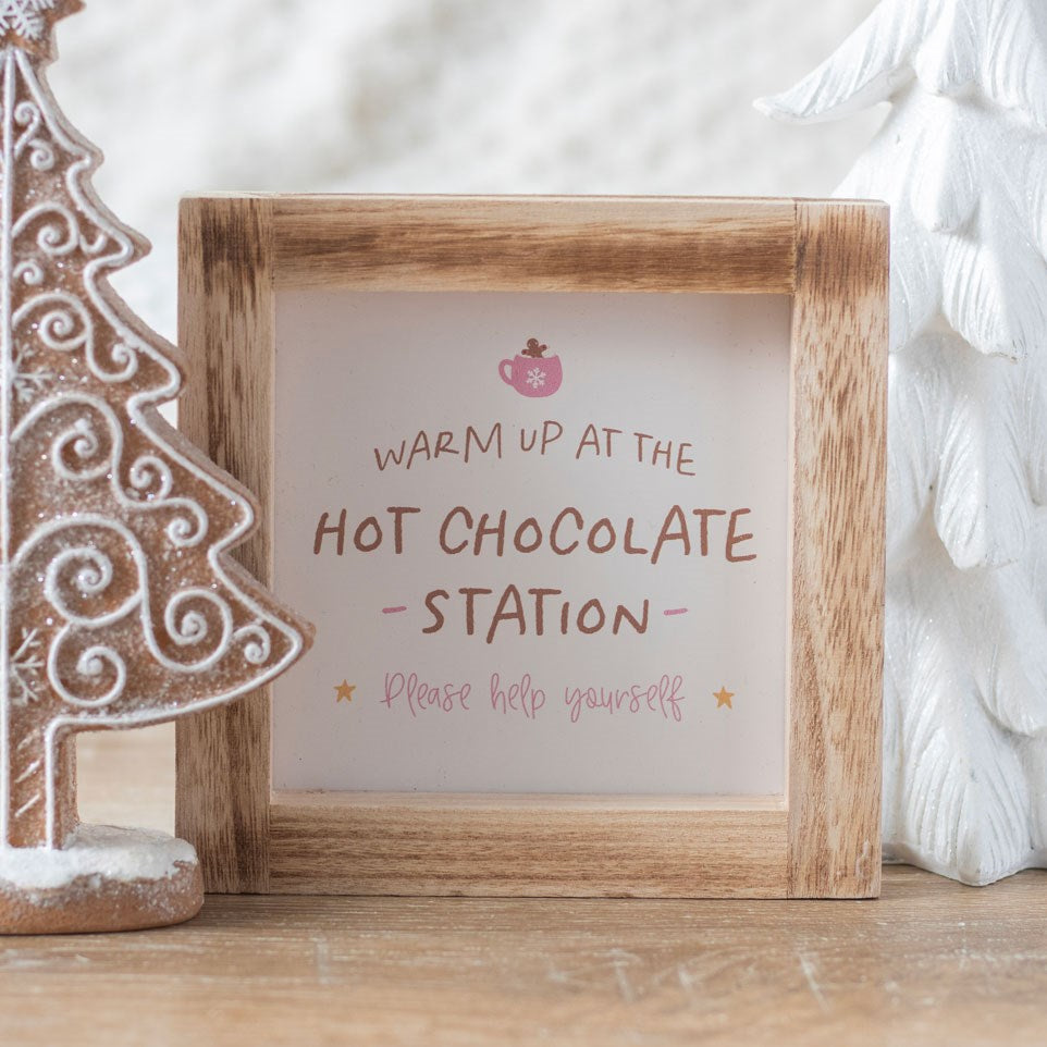 Hot Chocolate Station Framed Sign