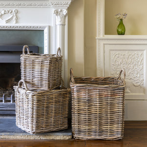 Large Square Kubu Log Basket