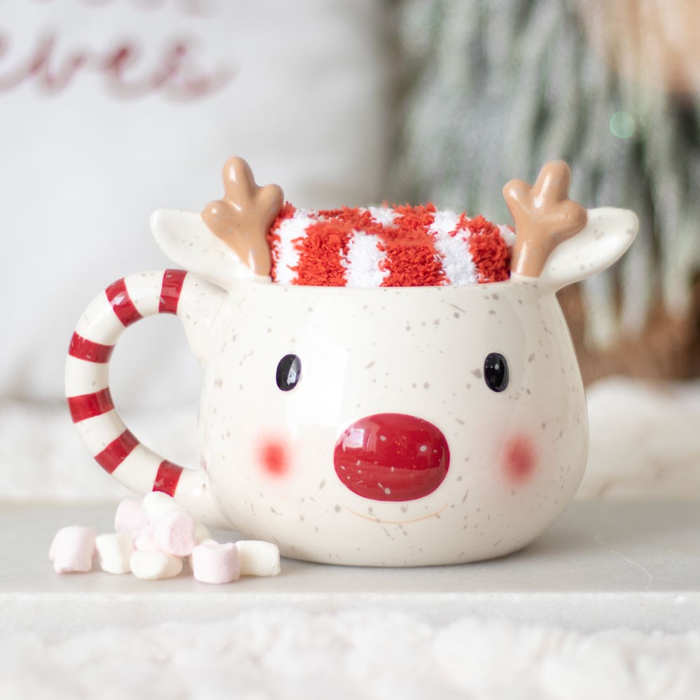 Rudolph Mug And Reindeer Mug