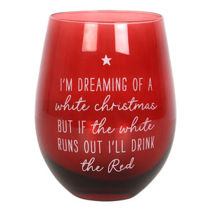 White Christmas Stemless Glass