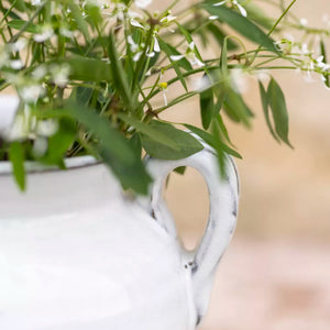 Glazed Vase With Handles White