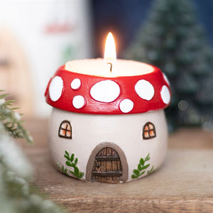 Mushroom House Tealight Holder