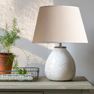 Stoneware Lamp Prima With Cream Shade