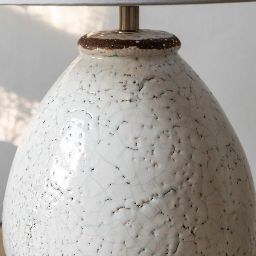 Stoneware Lamp Prima With Cream Shade