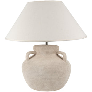 Stoneware Lamp Amphora with Cream Shade