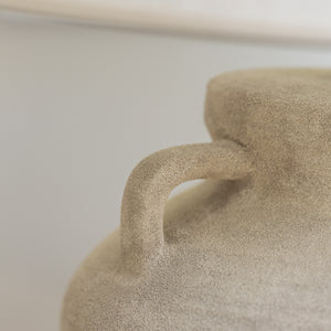 Stoneware Lamp Amphora with Cream Shade