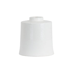 White With Grey Detail Large Cylindrical Ceramic Vase