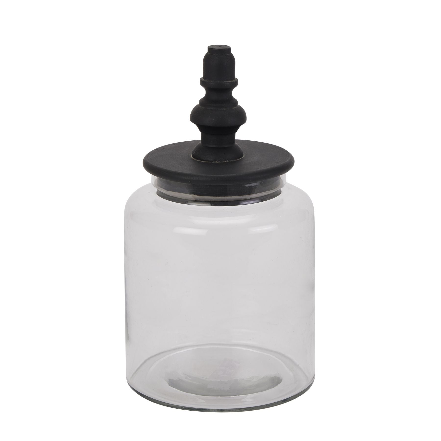 Black Finial Glass Canister