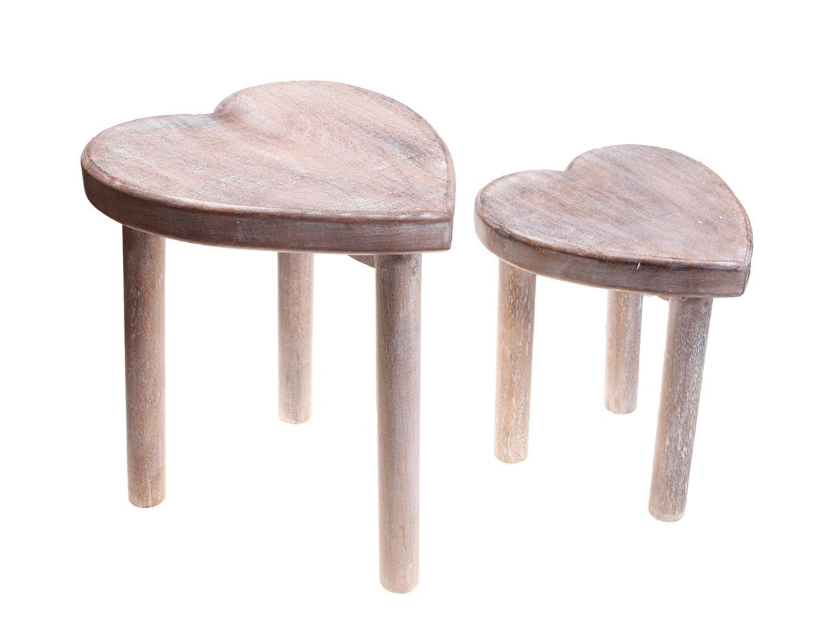 Heart Stool Tables - Set Of 2