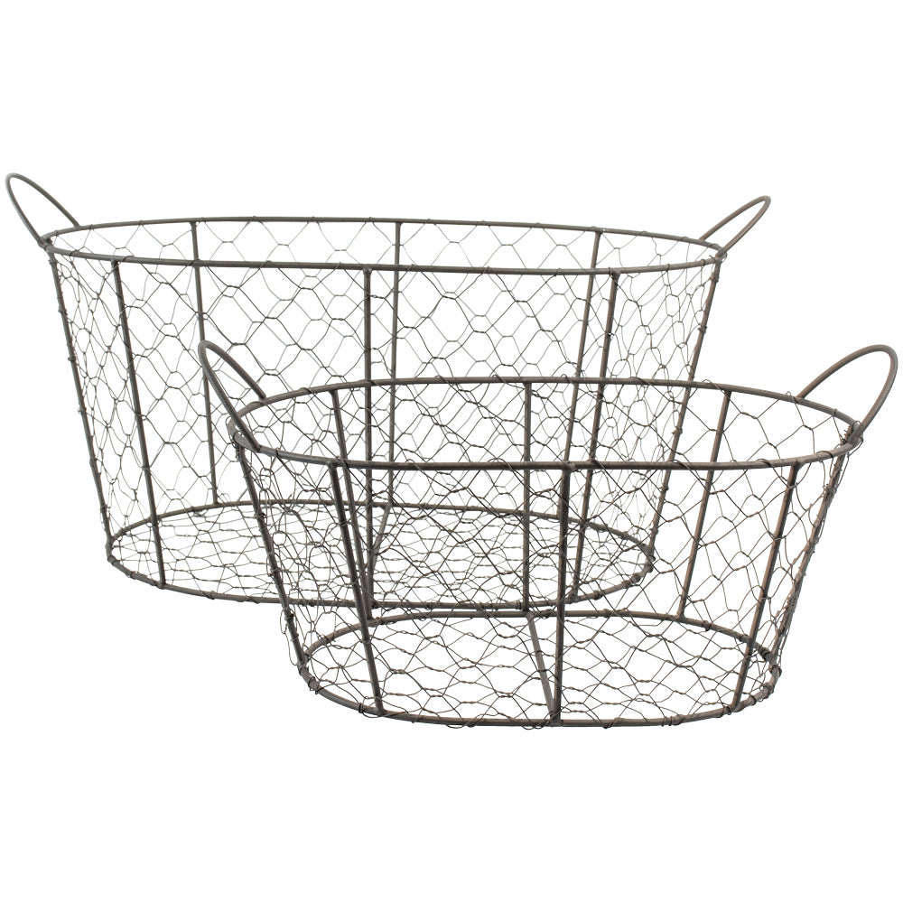Wire Mesh Oval Basket Large